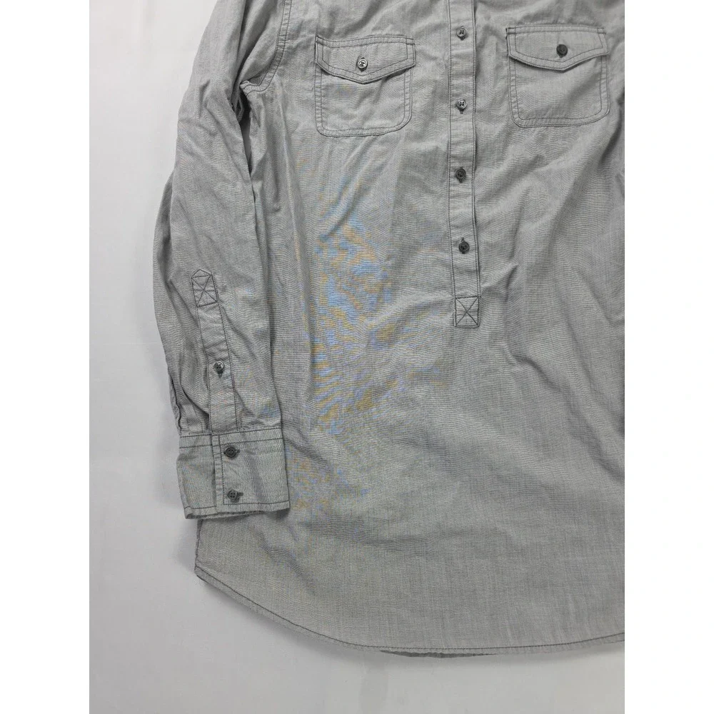 J.Crew Shirt Mens‎ Mens Gray Long Sleeve Popover Utility Cotton Style 37664